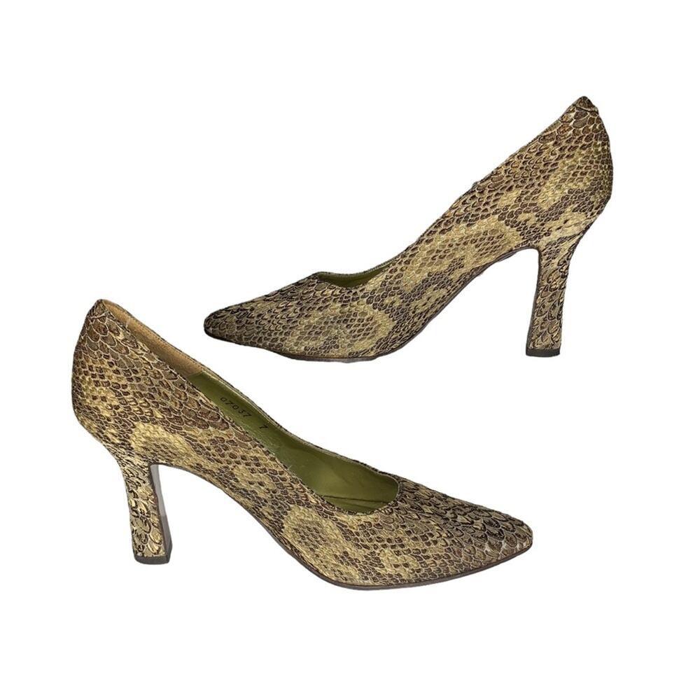 Kenneth Cole Vintage New York High Heels Textured Snake Skin Size 7
